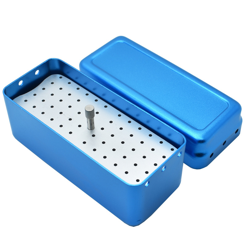 牙科材料金属72孔实芯车针消毒盒车针架车针盒扩大针盒口腔工具