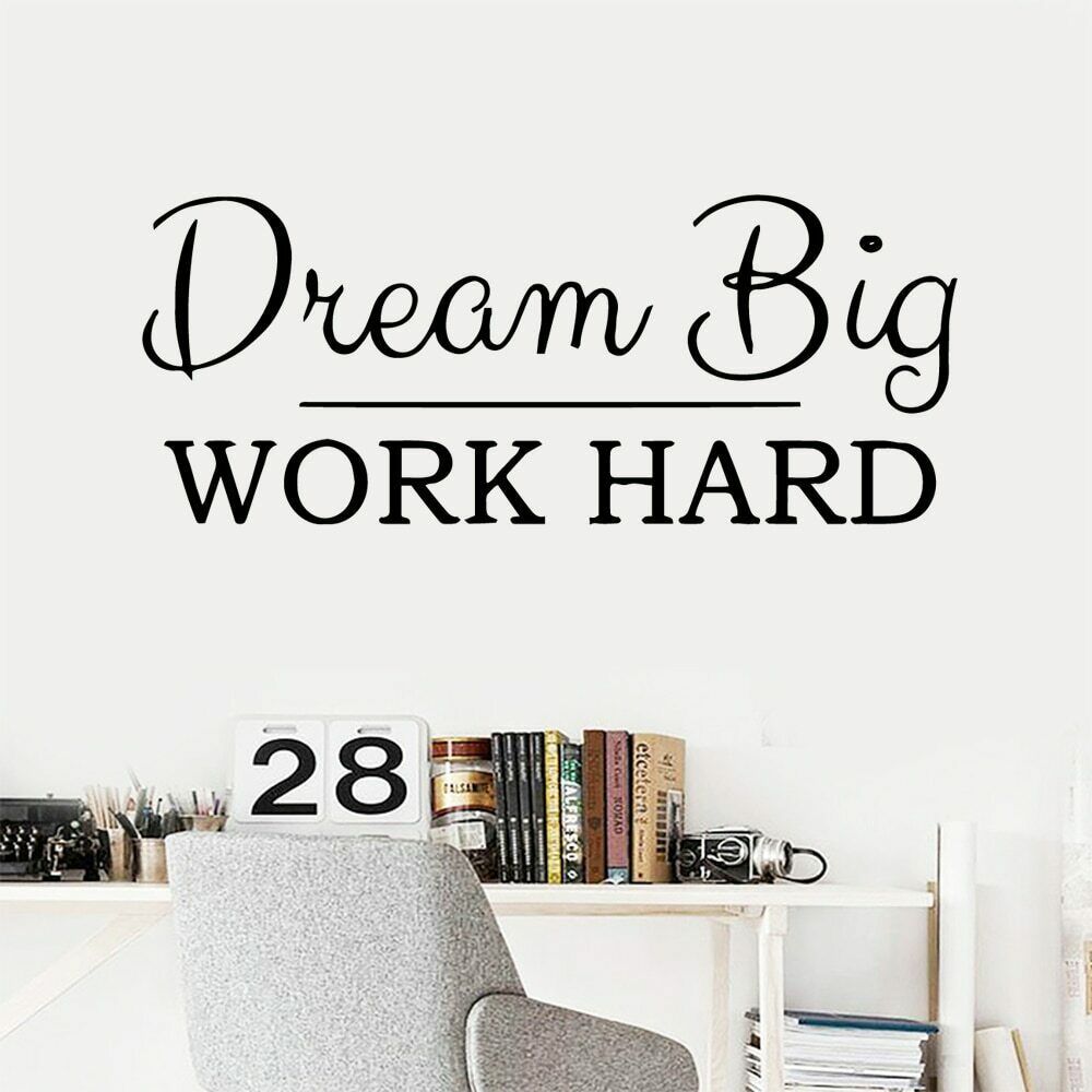 dream big work hard梦想工作墙贴花wall decor跨境亚马逊dw12774