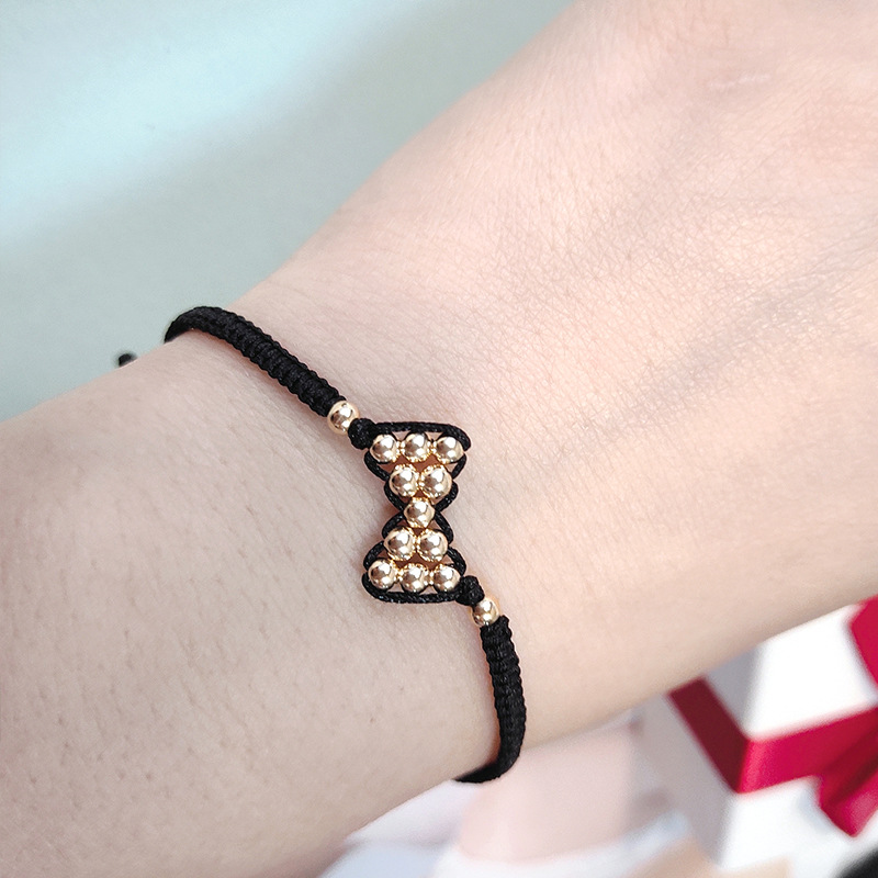 金珠编织蝴蝶结在逃公主转运珠手链编织ins抖音小红书同款