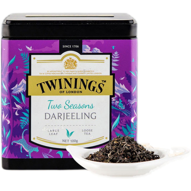 twinings川宁大叶白金大吉岭红茶100g散茶叶 过节送礼 家用做奶茶