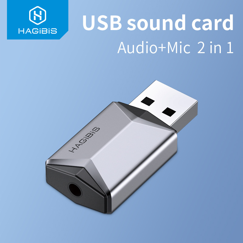 hagibis 2 in 1 usb sound card portable external 3.