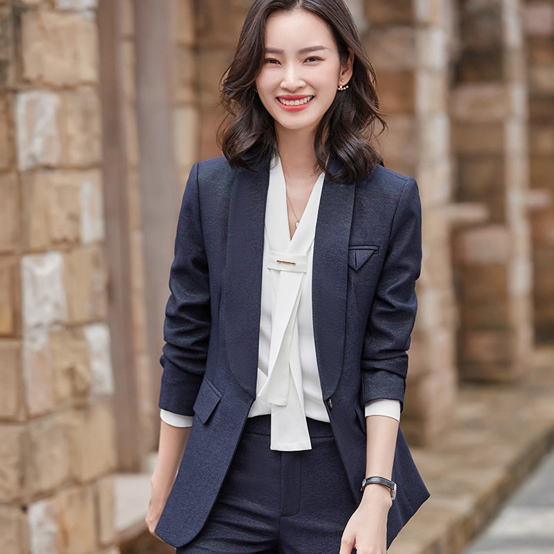 优酪职业装高定西服套装无扣系带白领商务气质职业女裙女裤套装