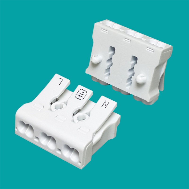 3p快接端子美规免螺丝三位接线端子enec欧规三极电缆快速连接器