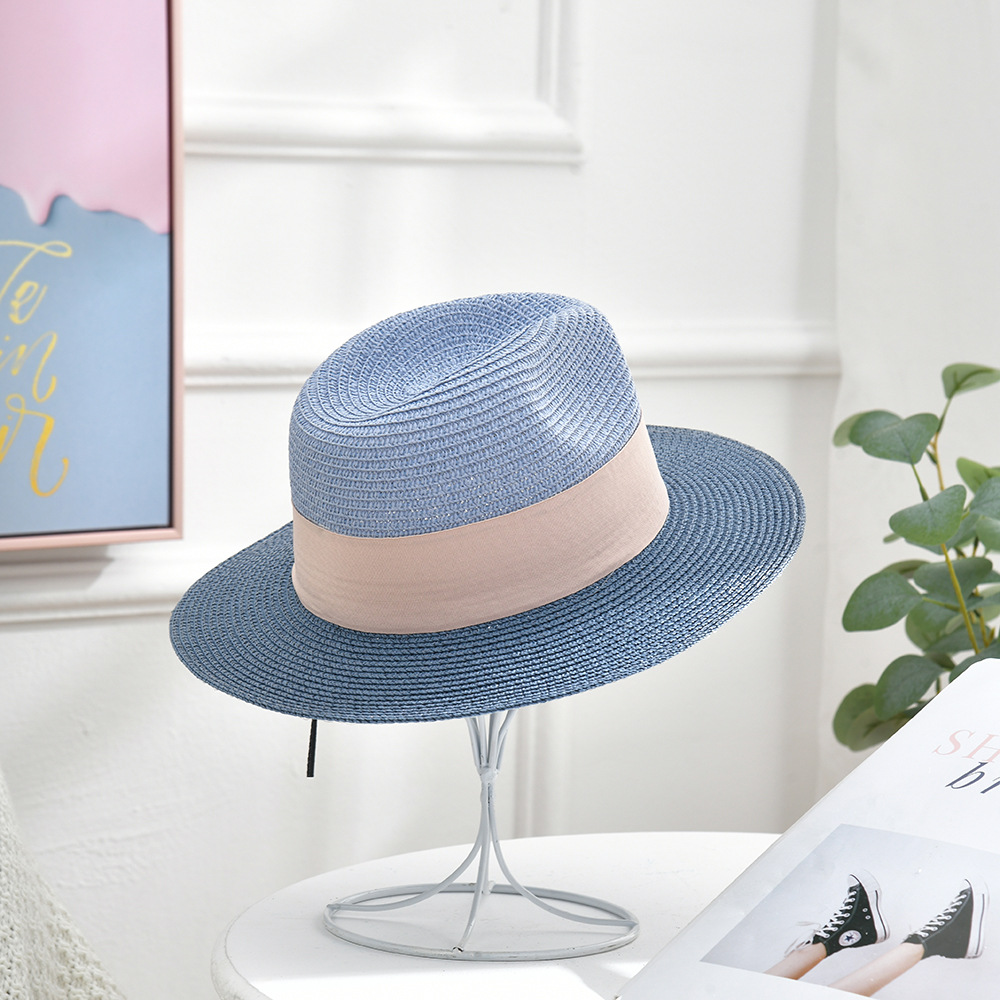 Factory Direct Sales Wholesale Summer Women's Sun Protection Straw Sun Hat Fashion Casual Flat Top Tassel Top Hat Korean Style Hat