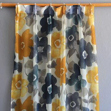 外贸库存清仓特价纱帘窗帘印花成品挂钩落地阳台飘窗中式中国风