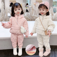 女童棉衣棉裤加厚两件套2023新款洋气时髦儿童装冬季套装宝宝冬装