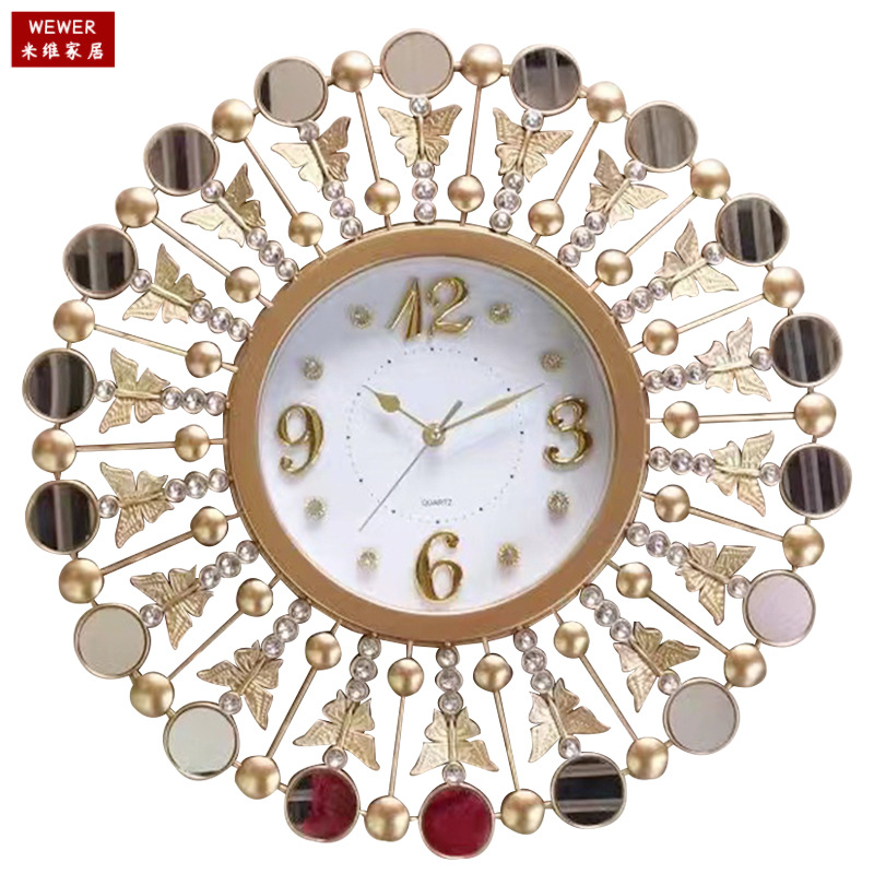 Foreign Trade Wall Clock Shape Wall Clock Type Household Simple Clear in Stock Wholesale Mute Scanning