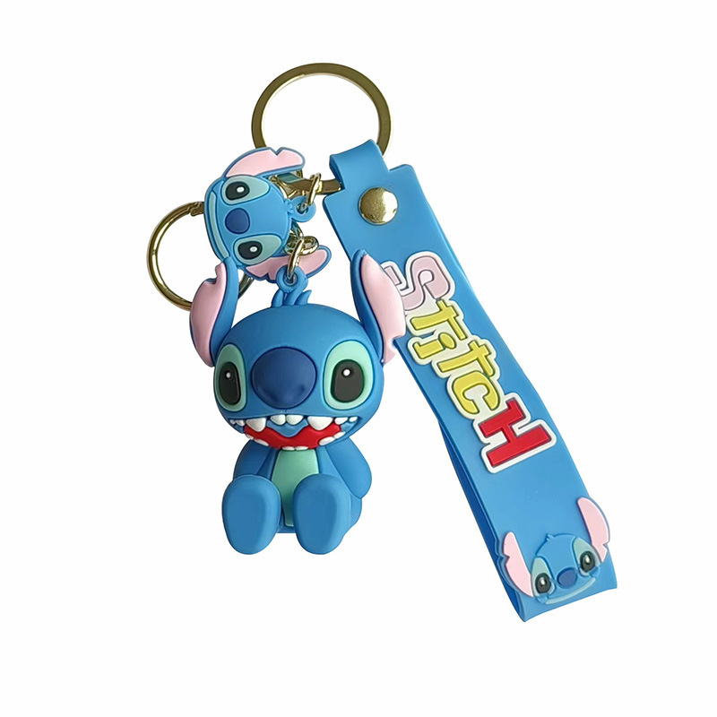 New Cartoon Stitch Keychain Cute Creative Silicone Toy Bag Package Pendant Car Key Chain Wholesale