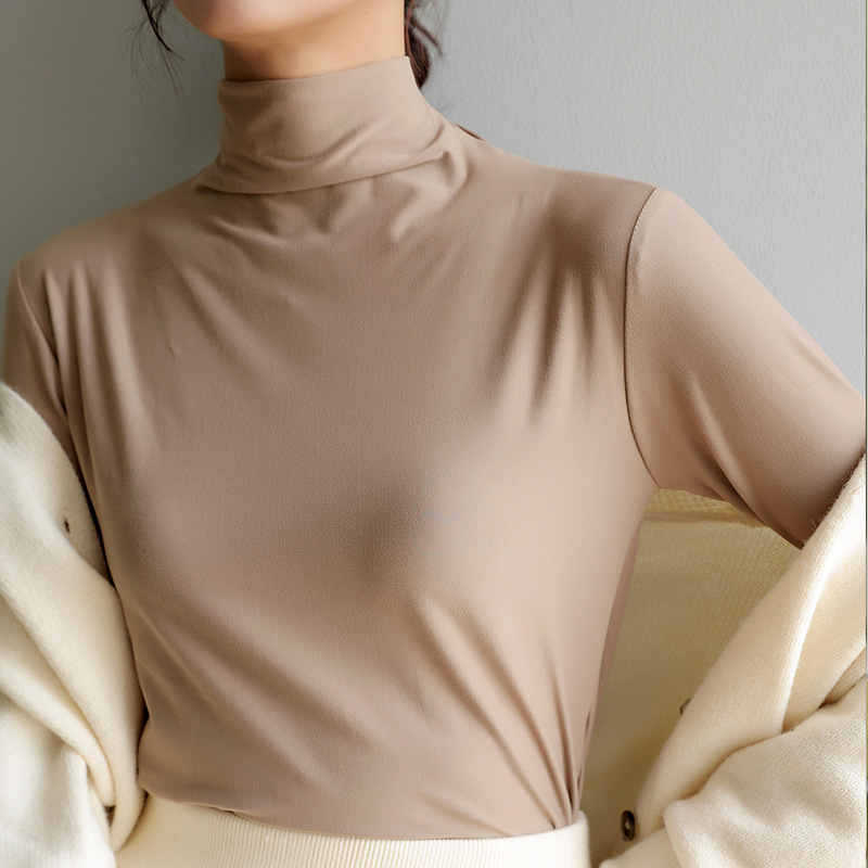 Modal Half Turtleneck Bottoming Shirt Women's Autumn and Winter Slimming Inner Wear Blouse Skin-Friendly Soft Basic Mask All-Match