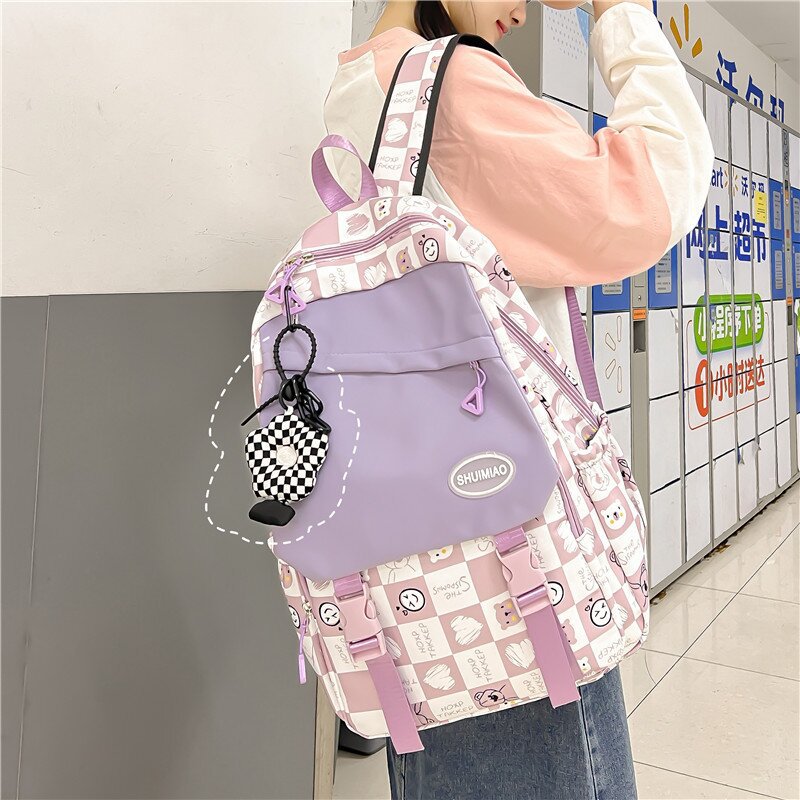 Korean Harajuku Ins Schoolbag Female Middle School Student Middle School Students Backpack Simple Mori Fashion Backpack