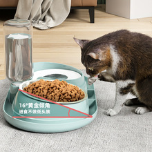 猫碗自动饮水喂食器饲料双碗自助二合一狗狗食盆一体宠物用品猫粮