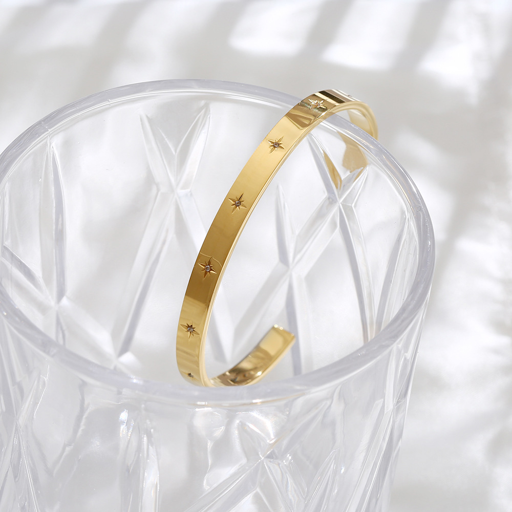 Refined Zircon Cold Style Bracelet Couple Bracelet Special-Interest Design High-Grade Light Luxury Ins Trendy Eight Awn Star Bracelet