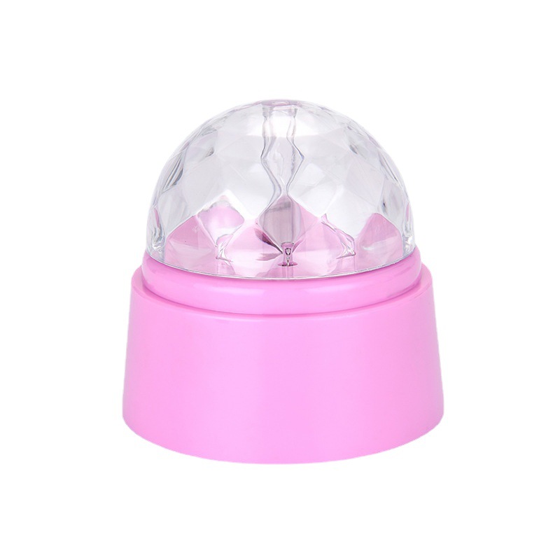 Mini Version LED Stage Lights Seven Atmosphere Color Light Rotating Projection Lamp Mini Crystal Semicircle Family Party