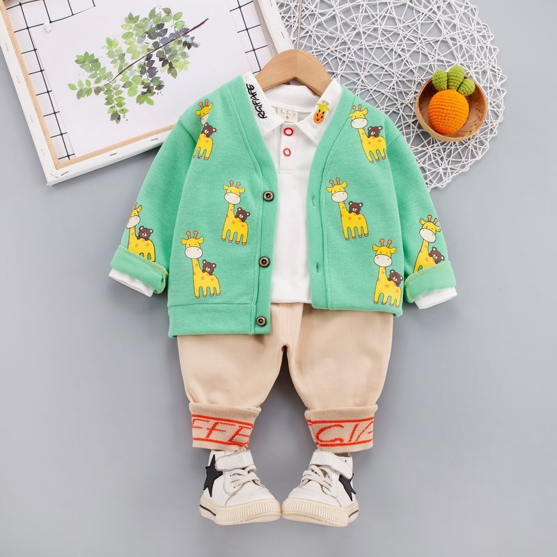男宝宝春秋装套装小童洋气2婴儿童装衣服1-3周岁潮男童秋款三件套