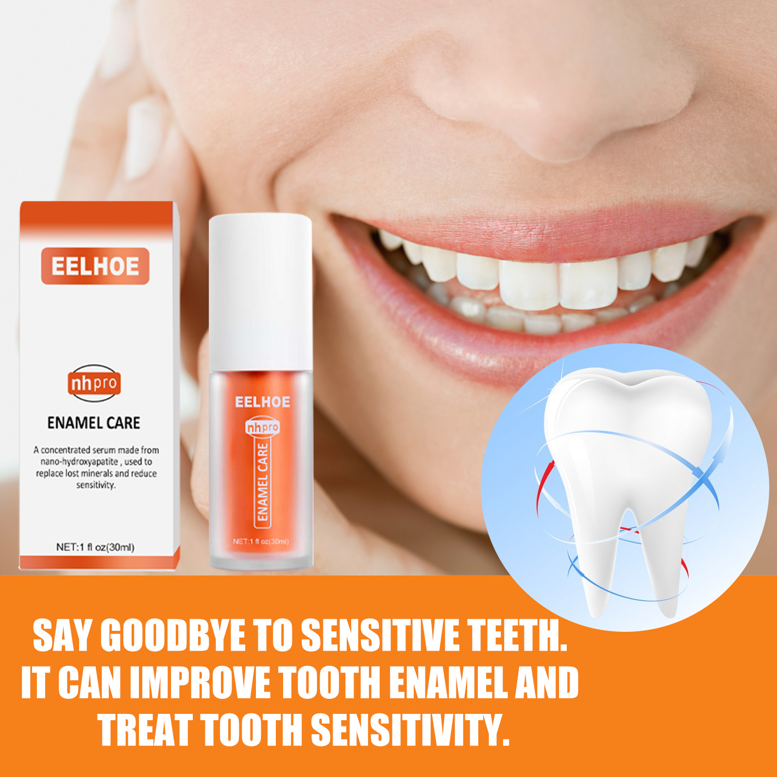 Eelhoe V34 Toothpaste Repair Teeth Repair Oral Cleaning Purple Orange Toothpaste Dazzling White Tooth Stains