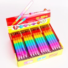 包邮积木铅笔可拼接拆装创意彩虹铅笔小学生子弹头导弹笔免削铅笔