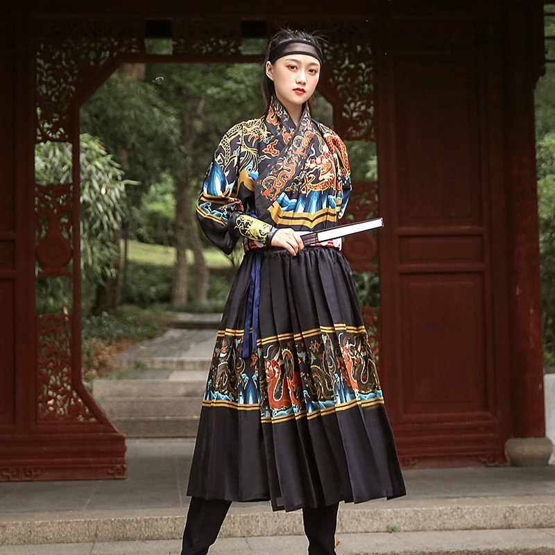 原创明制汉服树皮纱飞鱼服贴里锦衣卫曳撒汉服婚礼服男学生春