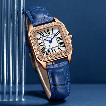 fenlon/峰浪 严选商品  复古轻奢方形罗马表盘女士防水石英表7060