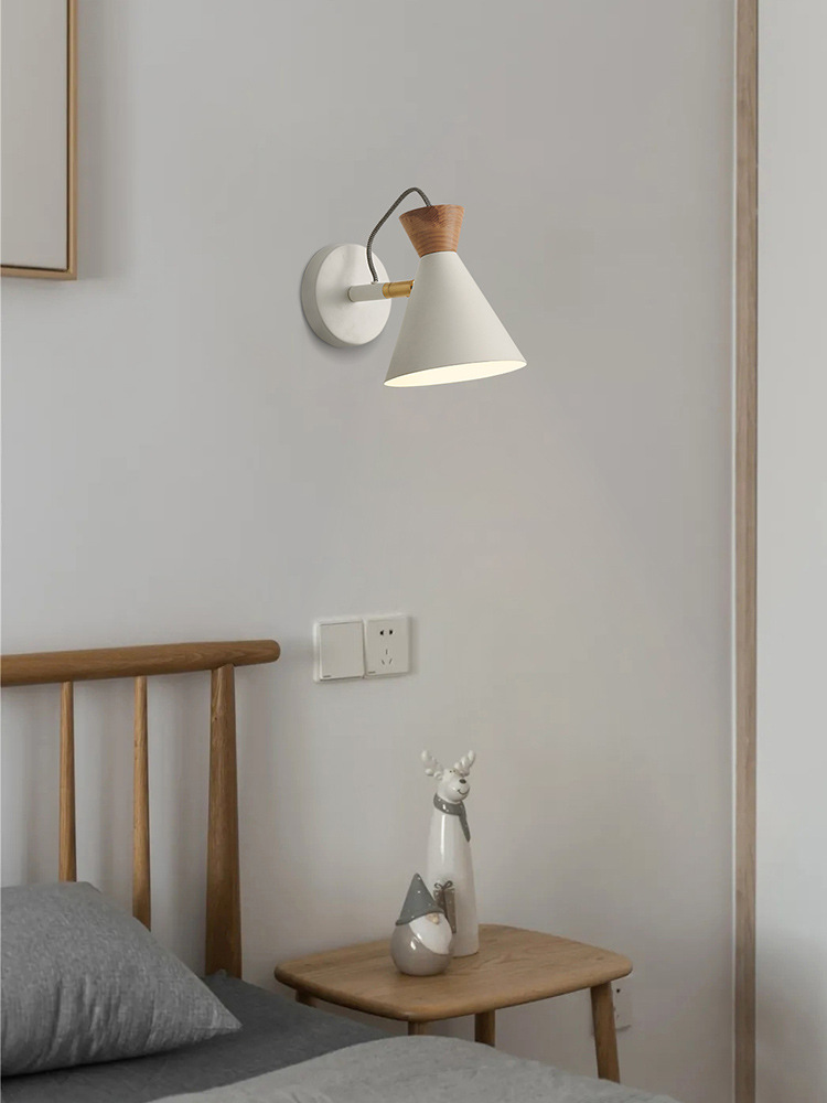 Wall Lamp Bedroom Bedside Lamp Wireless Wiring Reading Lamp Plug-in Strip Line Plug Switch Open Line Wall Hanging Table Lamp