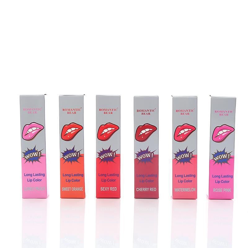 Single with Box English Packaging Tear and Pull Lip Gloss 6 Pieces a Pack Tear and Pull Lip Gloss Tear and Pull Lipstick Lip Gloss Not Easy to Touch