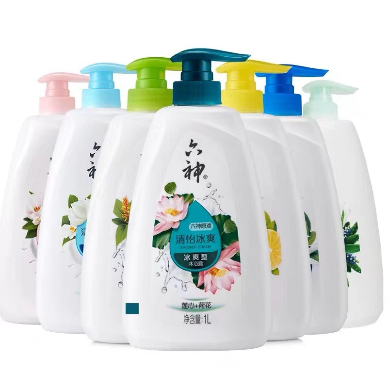 正品批发六神沐浴露持久留香保湿滋润深层清洁大容量家庭装1l