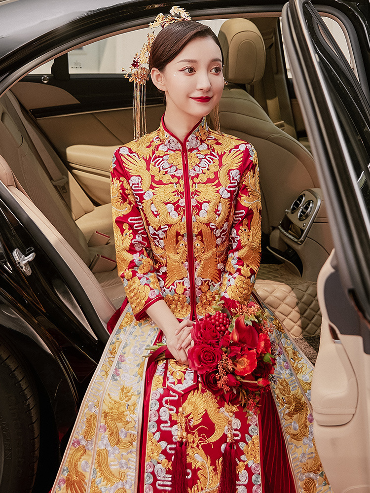 秀禾服2022新款中式新娘服龙凤褂凤冠霞帔结婚女嫁衣中国风秀和服