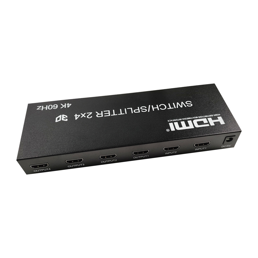 Hdmi Distributor Switcher 2 in 4 out Switcher Hdmi Matrix 2x4 4k60hz