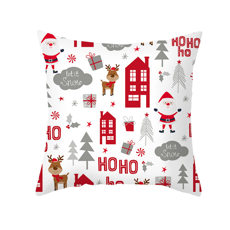 [Clothes] New Christmas Elk Pillow Sofa Cushion Cover Throw Pillowcase Office Bed Head Dormitory Waist Pillow