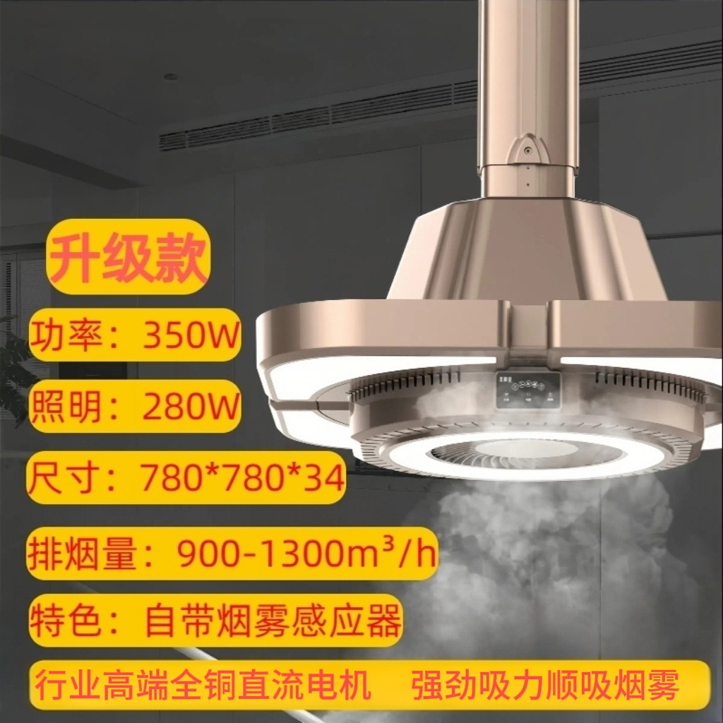 棋牌室空气净化器抽烟灯麻将机吸烟灯麻将馆排烟灯可升降吊灯除烟