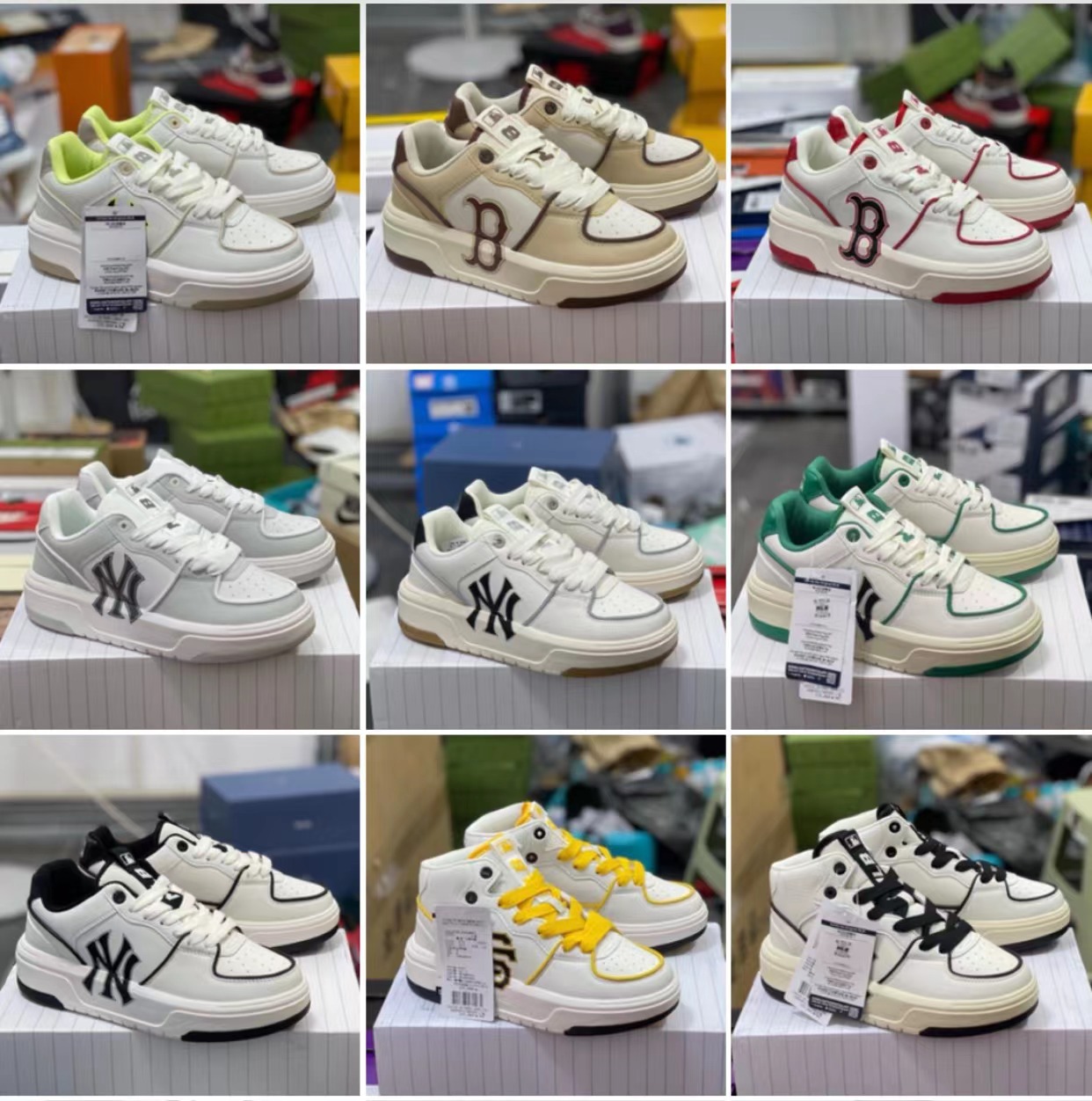 莆田纯原mlb老爹鞋女鞋韩版ny大标学长鞋男鞋增高6cm厚底男女板鞋