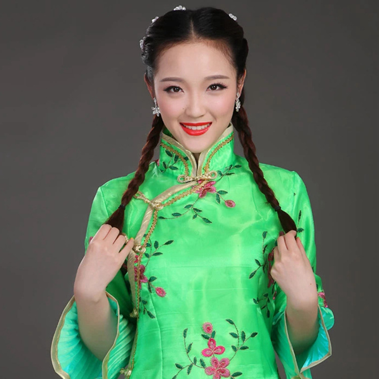 民国古装中式伴娘服小凤仙戏服小姐装儿童古筝演出服女舞台演出春