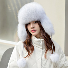 Lei Feng cap female fox hair hat female winter Korean tide跨