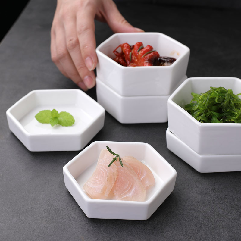 六角碟陶瓷酒店创意点心餐具特色分子冷味拼盘餐厅甜品个性凉菜碟