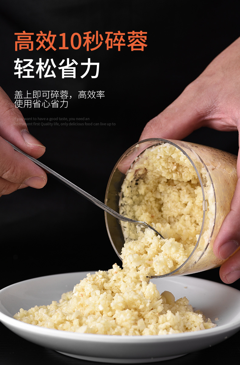 新款304不锈钢手压式绞碎器家用多功能儿童辅食绞肉切菜器绞蒜器