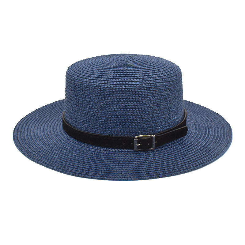 Amazon Hat Women's Accessories Wide Brim Flat-Top Cap European and American Flat Brim Top Hat Straw Hat Cross-Border Sun Protection Sun Hat Tide