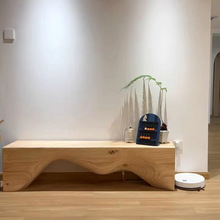 设计师创意原木木桩休息区实木长凳子换鞋凳长椅木墩长条凳电视柜