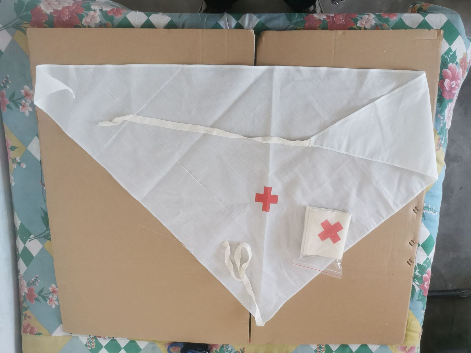 纯棉三角巾 加厚棉布三角巾 三角绷带 医用红十字会三角巾