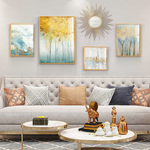 发财树美式客厅装饰画壁画大气组合沙发背景墙抽象油现代轻奢挂画