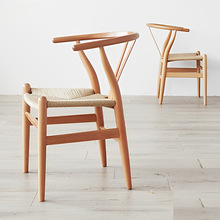 厂家批发实木餐椅 家用北欧风带扶手太师椅现代简约洽谈实木餐椅