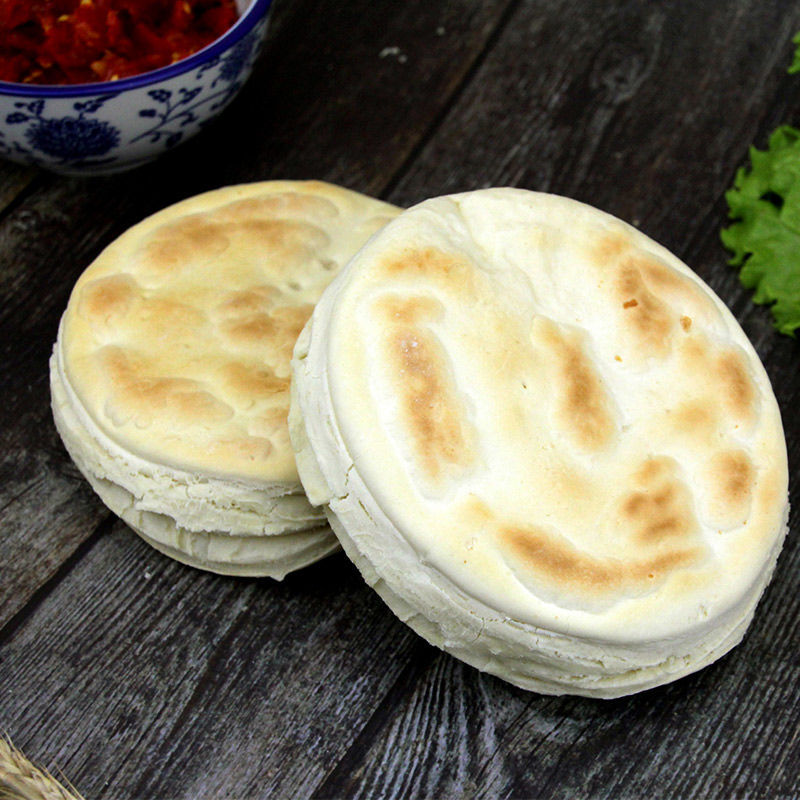 20个装甘肃电烤白吉饼平凉特产小麦面干粮圆白饼子清真锅盔速卖通