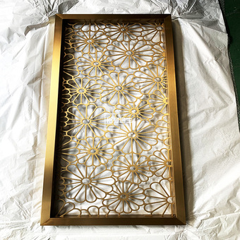 来图制作厂家太阳花玄关隔断墙 客厅金属花格不锈钢花窗隔断屏风