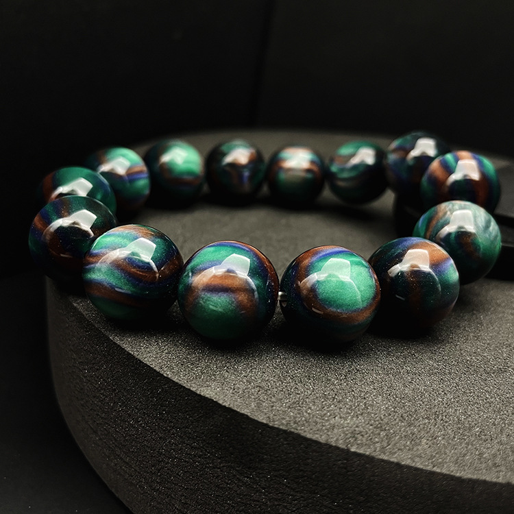 批发绿色彩柳手串 仿金丝海柳佛珠文玩男女手链配饰直播活动货源