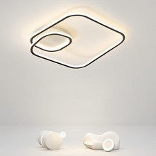 卧室吸顶灯现代简约北欧圆环led灯具创意极简个性书房间主卧室灯