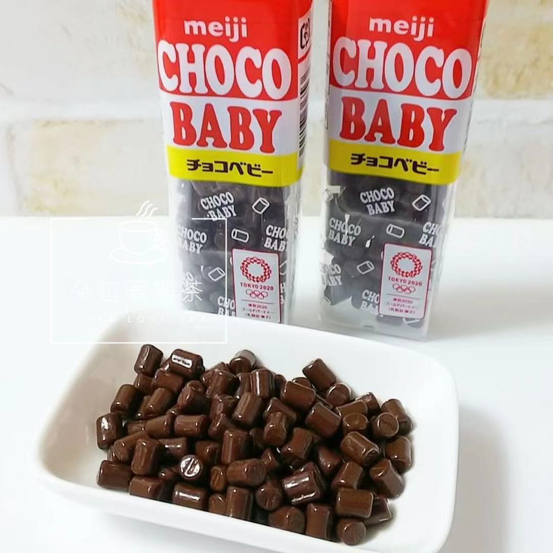 日本进口meiji明治choco baby原味迷你牛奶巧克力豆糖果零食32g
