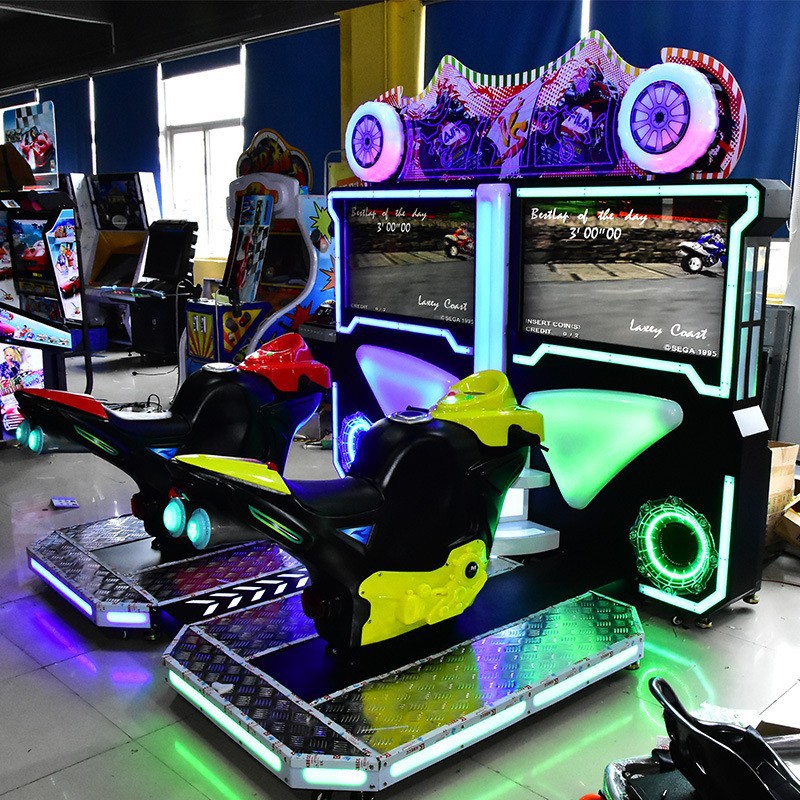大型模拟机双人赛车机儿童成人摩托车游戏机商用室内外游乐场设备