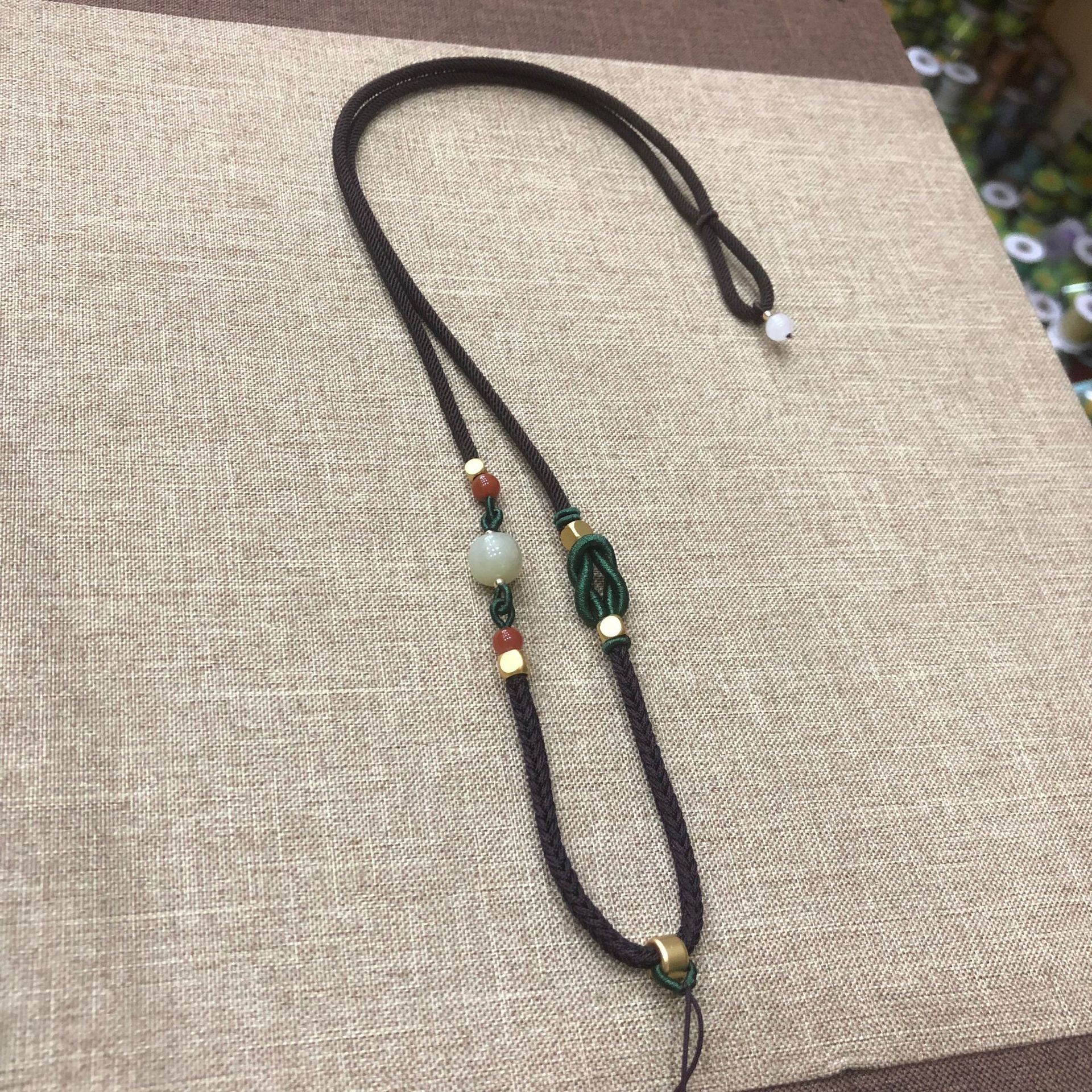 高档八股编毛衣链吊坠绳 手工编织绳 和田玉,翡翠,水晶挂绳