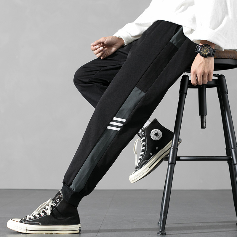 Fashion Brand Casual Pants Men's Spring and Autumn Korean Fashion Ankle Banded Pants Loose Cargo Pants Men Sports Ninth Pants Men