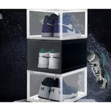 塑料透明AJ鞋盒加厚收纳磁吸篮球抽屉式鞋盒防尘收纳盒新产品展