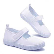 儿童小白鞋幼儿园室内鞋学生鞋软底白色运动帆布鞋男童女童舞蹈鞋