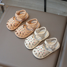 女宝鞋子婴儿学步鞋软底凉鞋包头樱桃宝宝鞋儿童2024夏季女童鞋潮